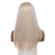 22" Ponytail Silk Part Wig Ice Blonde