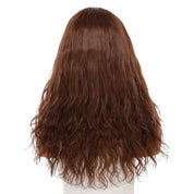 22" Ponytail Silk Part Wig Auburn Wavy