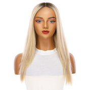 22" Ponytail Silk Part Wig Beige Blonde