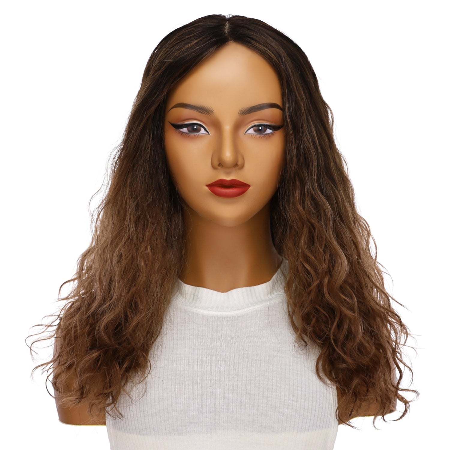 22PonytailSilkTopWigDarkBrownOmbreWavyFront.jpg