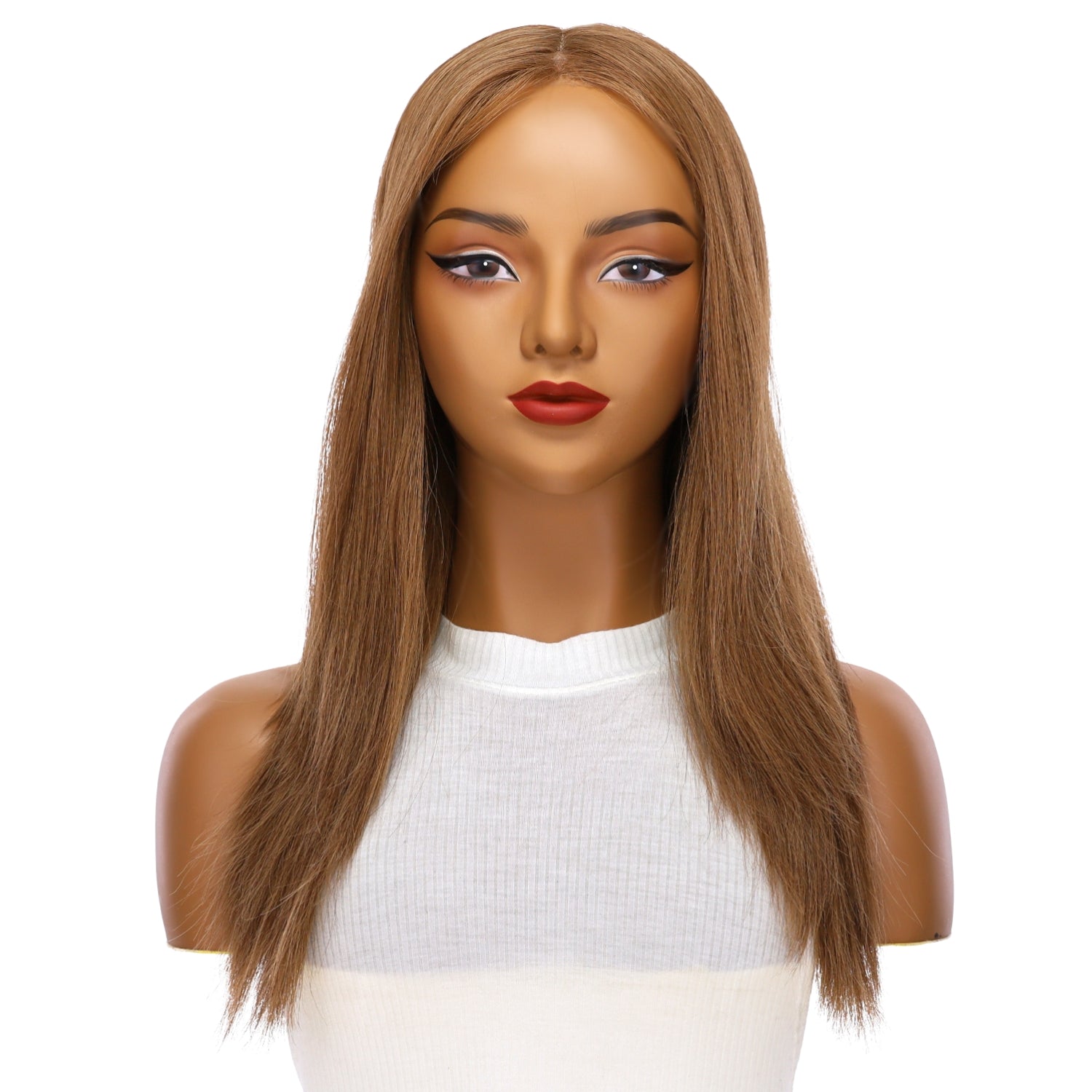 22" Ponytail Silk Part Wig Strawberry Blonde