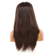 22" Ponytail Silk Part Wig Dark Brown