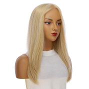 22" Ponytail Silk Part Wig Golden Blonde w/ No Rooting