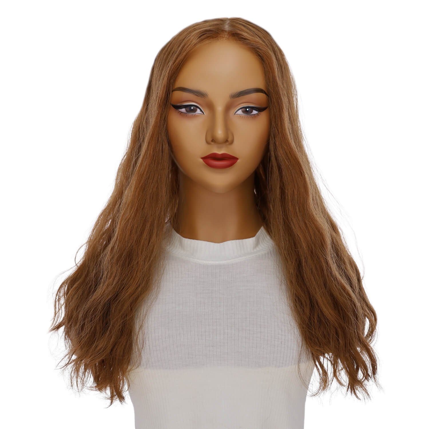 22" Princess Silk Top Wig Copper Wavy