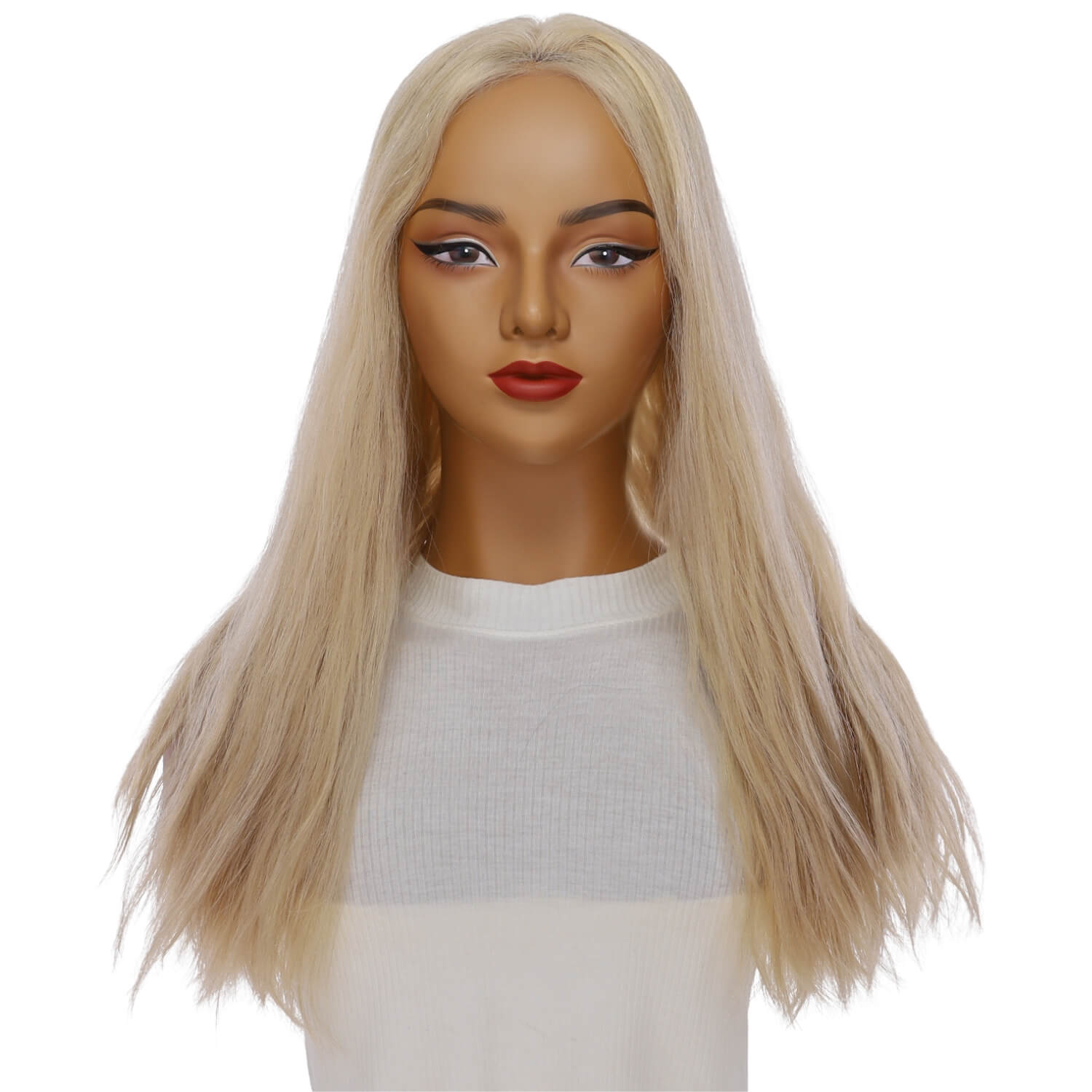 22" Princess Silk Top Wig Beige Blonde w/ No Rooting Wavy