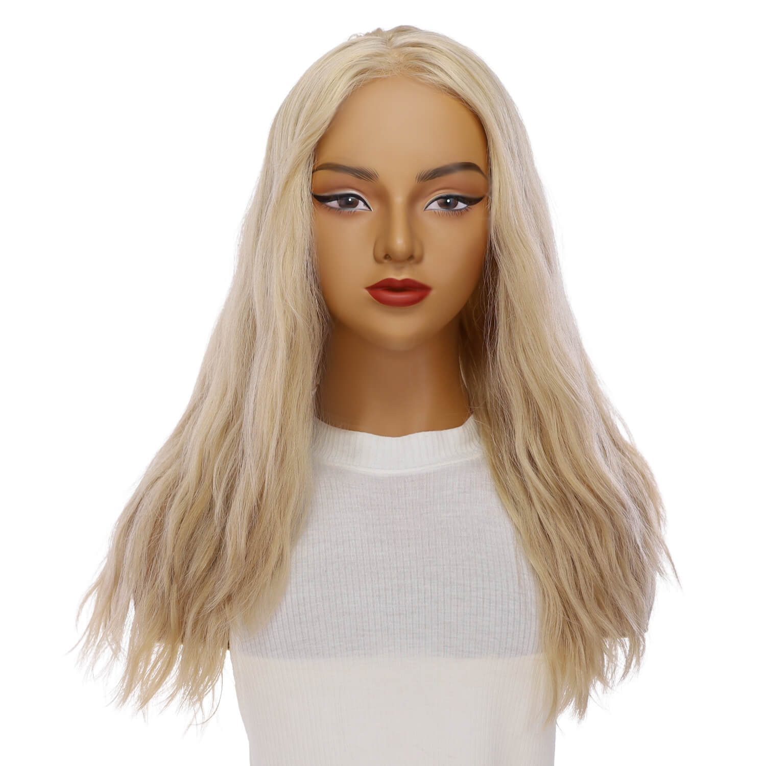 22" Reese Silk Top Wig Beige Blonde w/ No Rooting Wavy