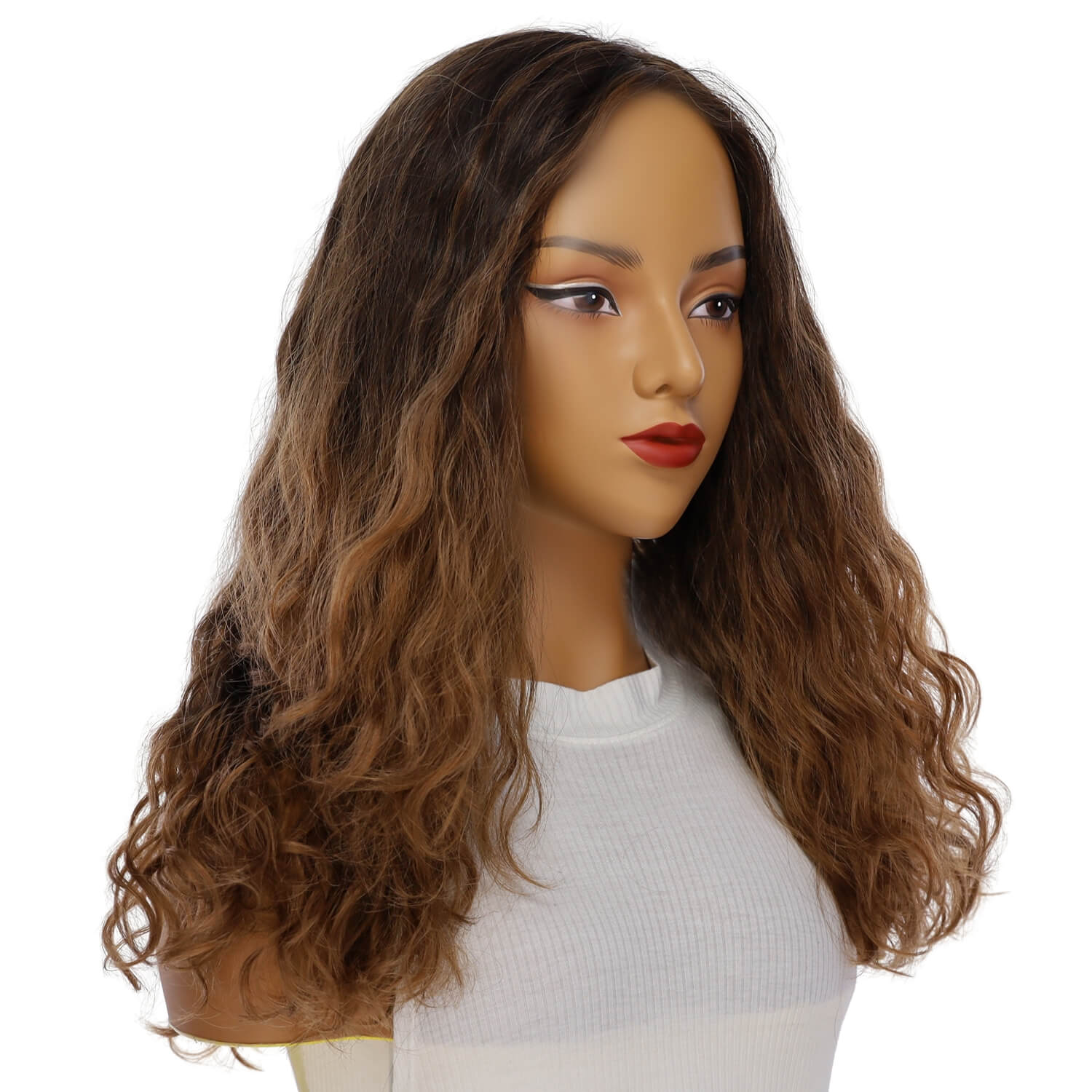 22" Reese Silk Top Wig Dark Brown Ombre Wavy