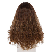 22" Reese Silk Top Wig Medium Brown Balayage Wavy