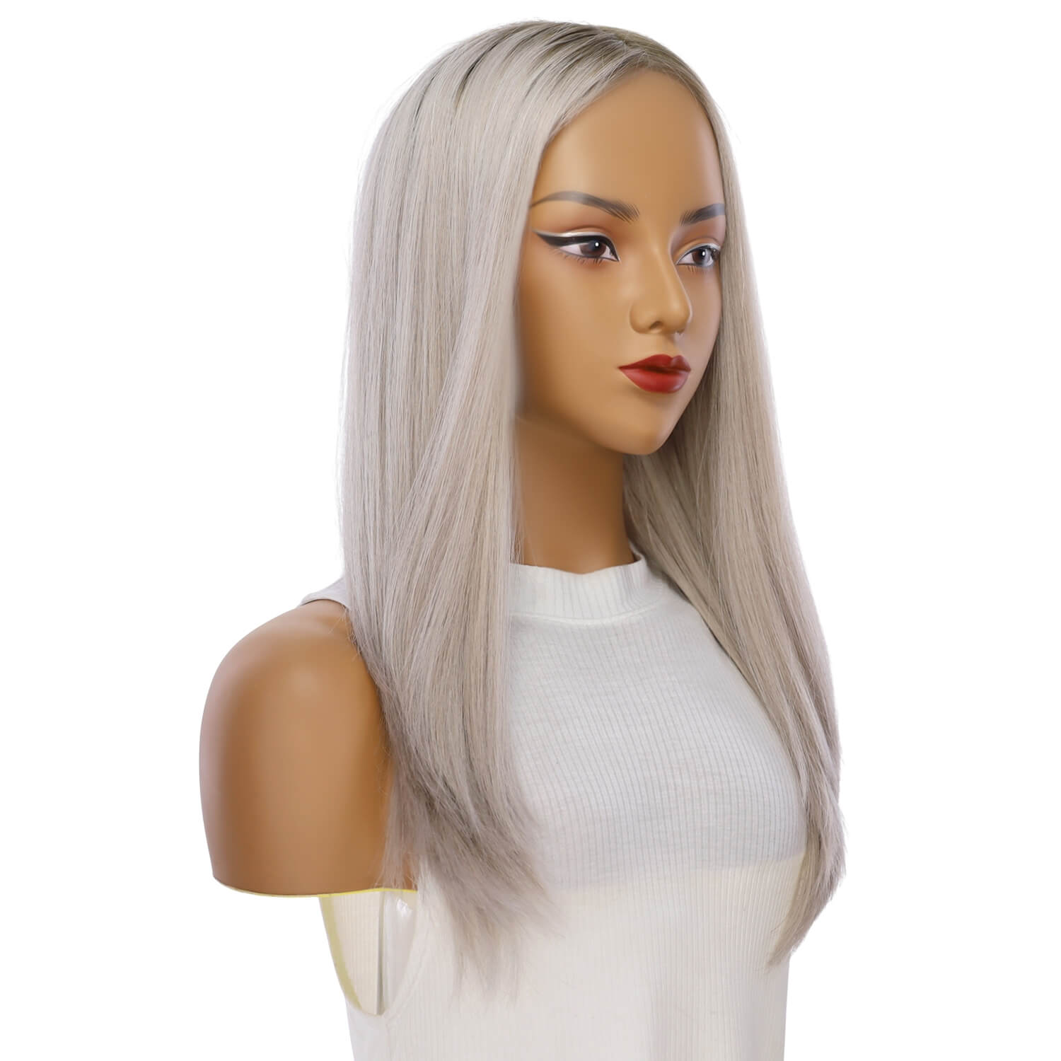 22" Reese Silk Top Wig Silver Smoke