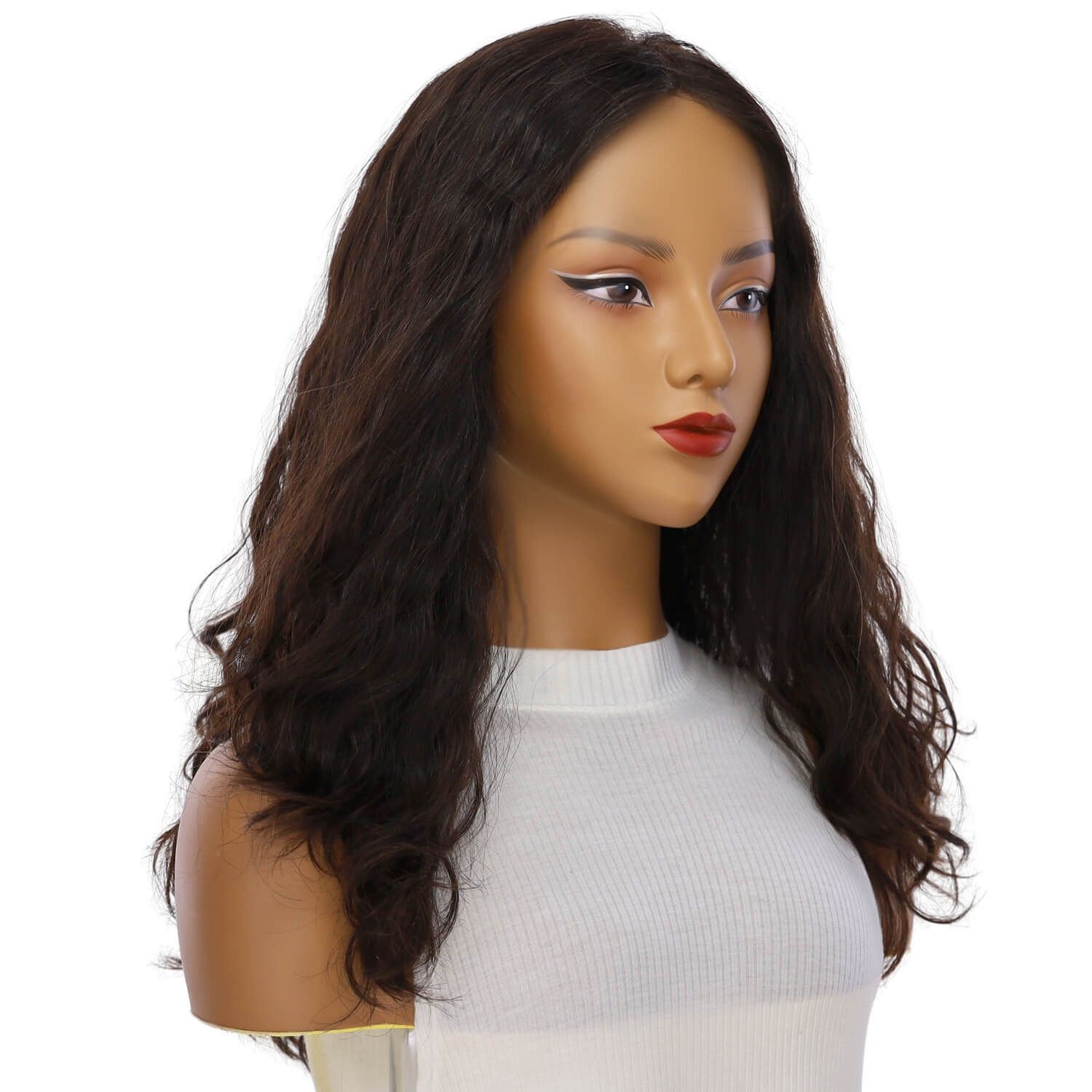 22" Reese Silk Top Wig Soft Black Wavy