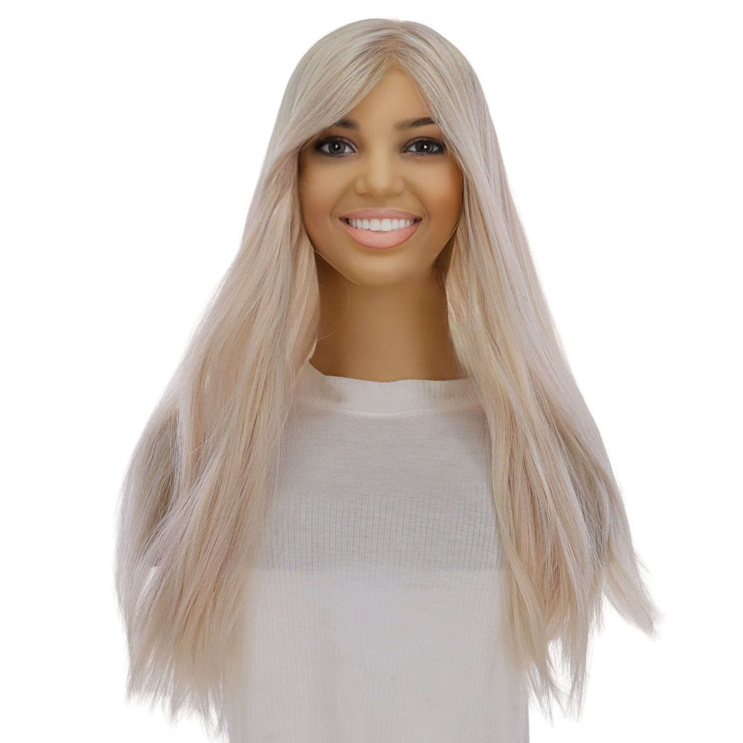 22" Princess Silk Top Wig Ice Blonde
