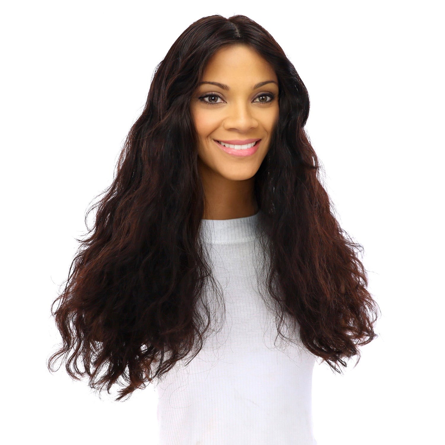 24" Luxe Silk Top Wig #1B Black Wavy