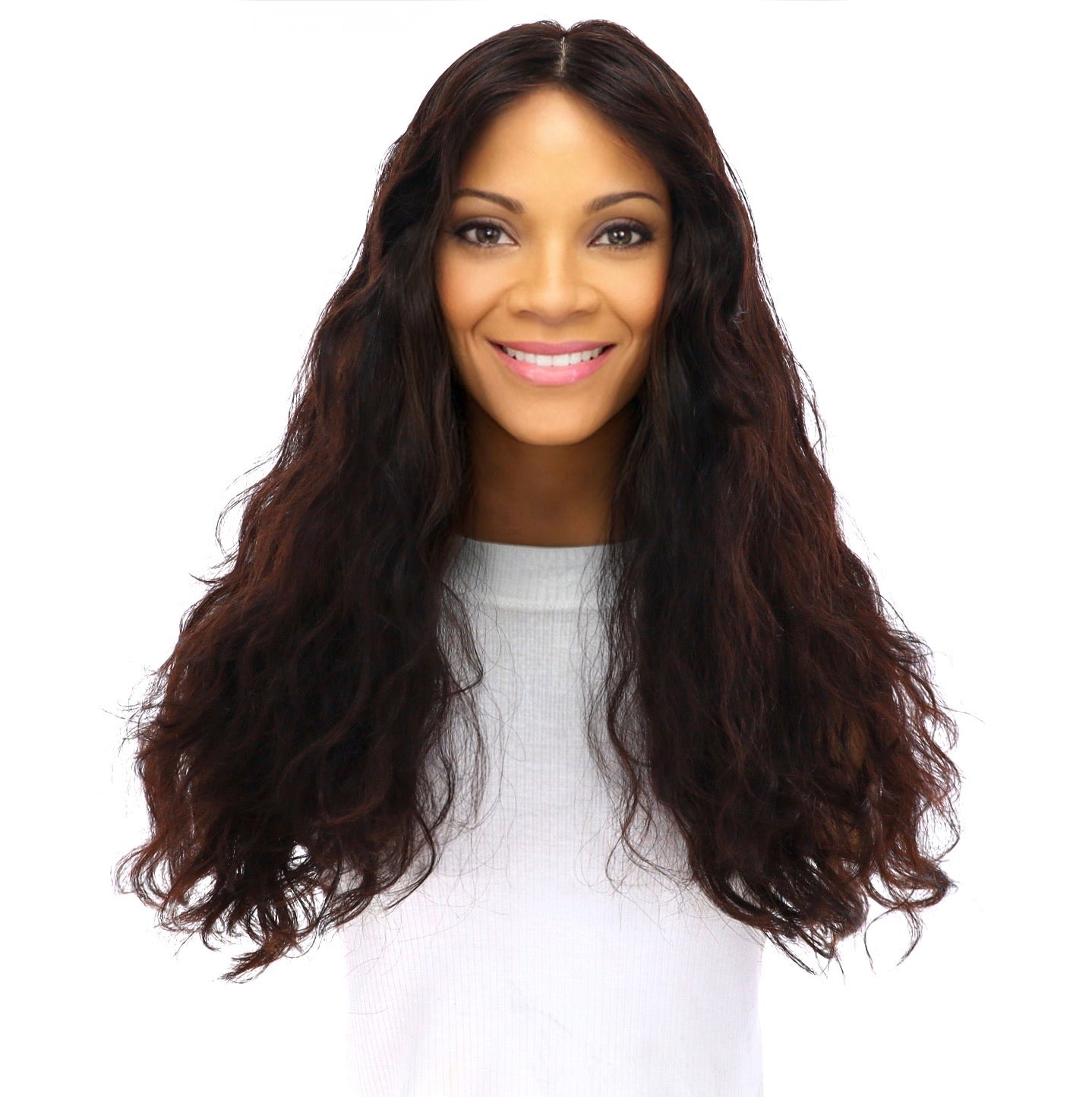 24" Luxe Silk Top Wig #1B Black Wavy