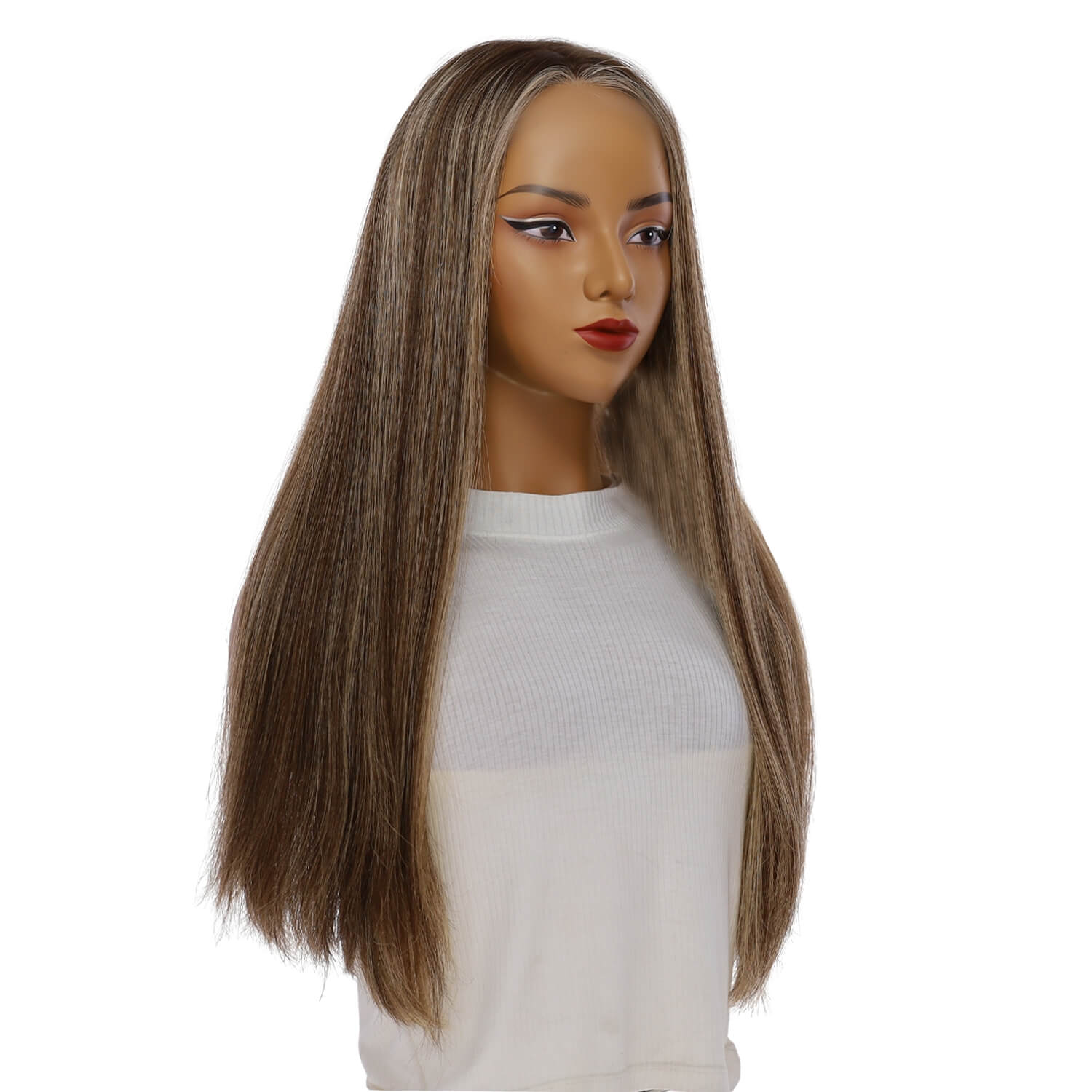 24" Divine Lace Top Topper Medium Brown w/ Highlights
