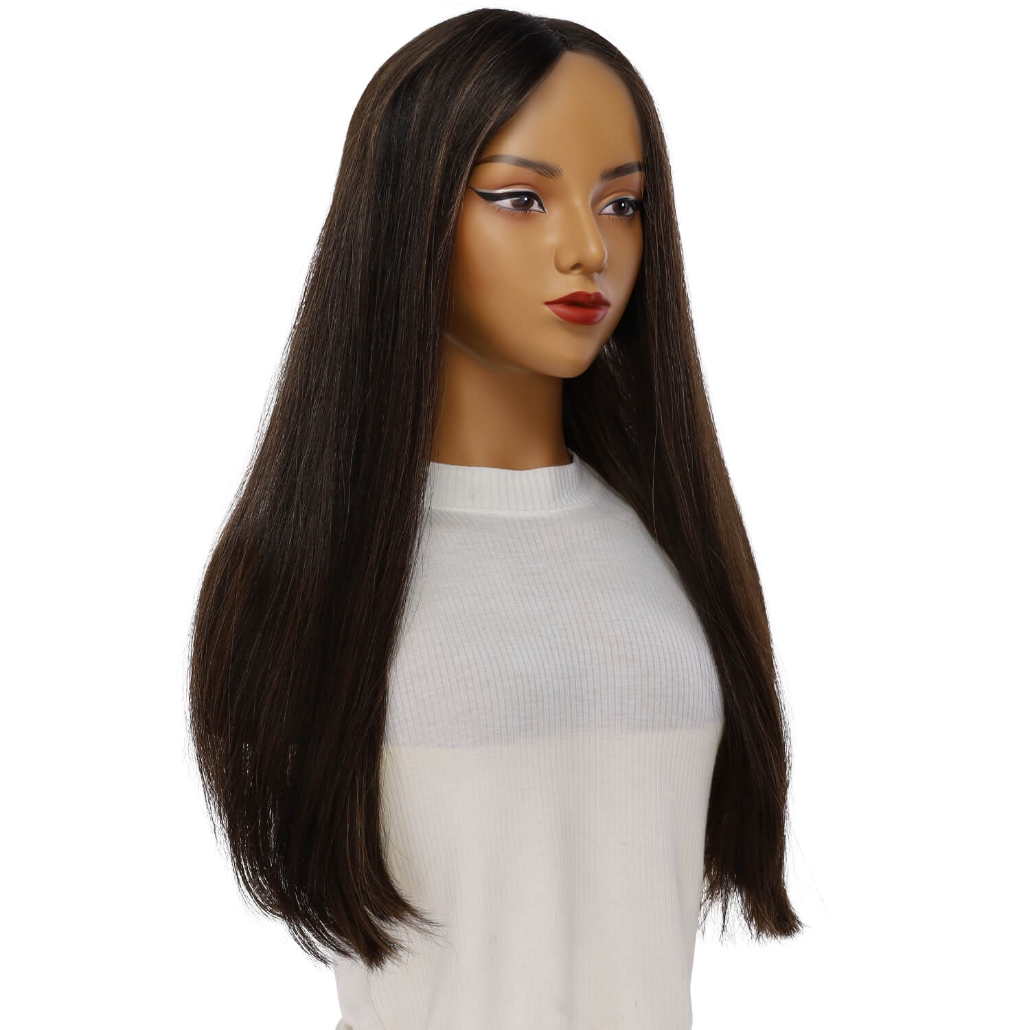 24" Divine Lace Top Wig Soft Black w/ Highlights