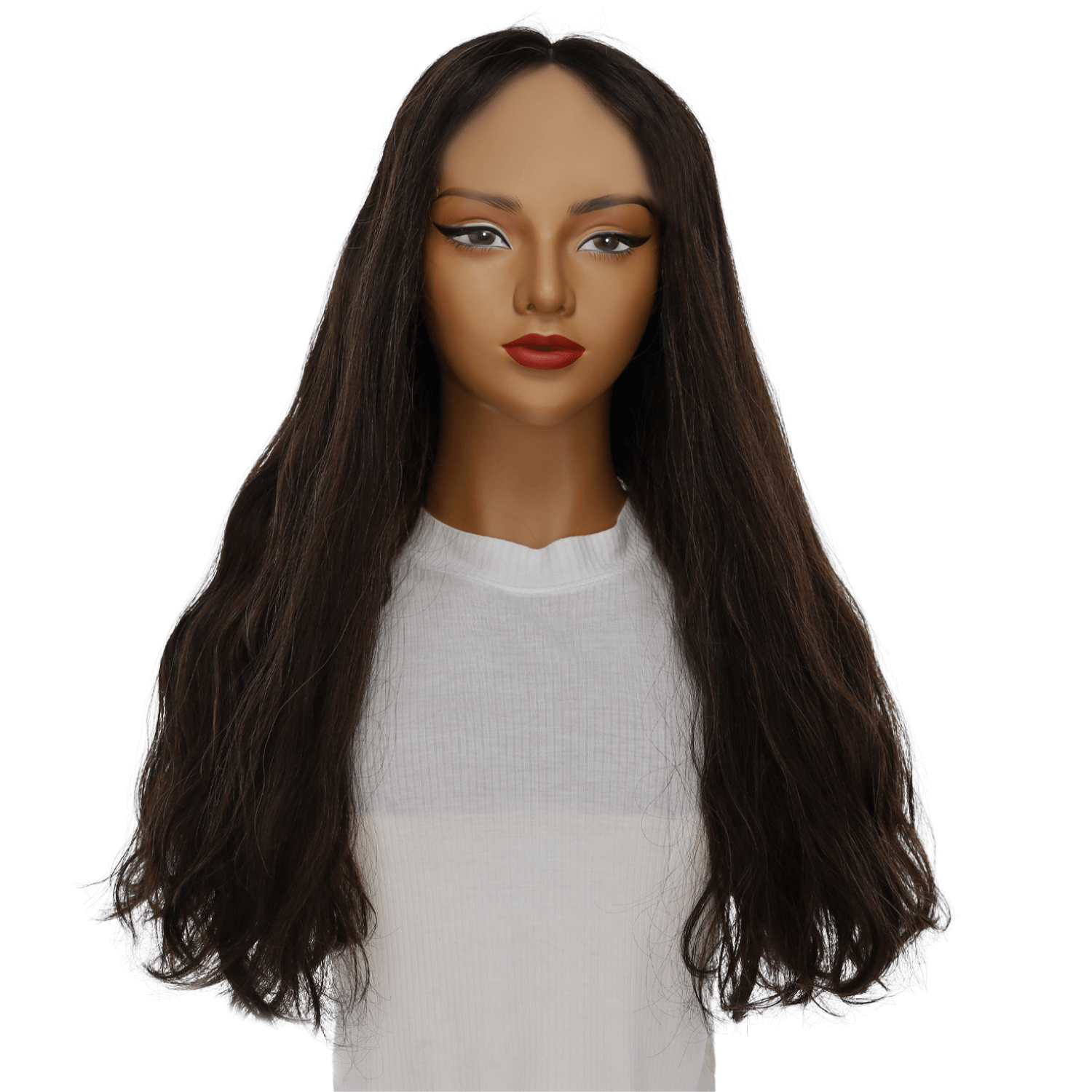 24" Divine Lace Top Wig Soft Black w/ Highlights Wavy
