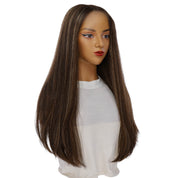 24" Divine Lace Top Wig Dark Brown w/ Highlights Wavy