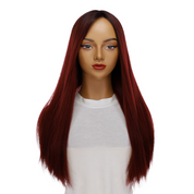 24" Divine Lace Top Wig Merlot Red