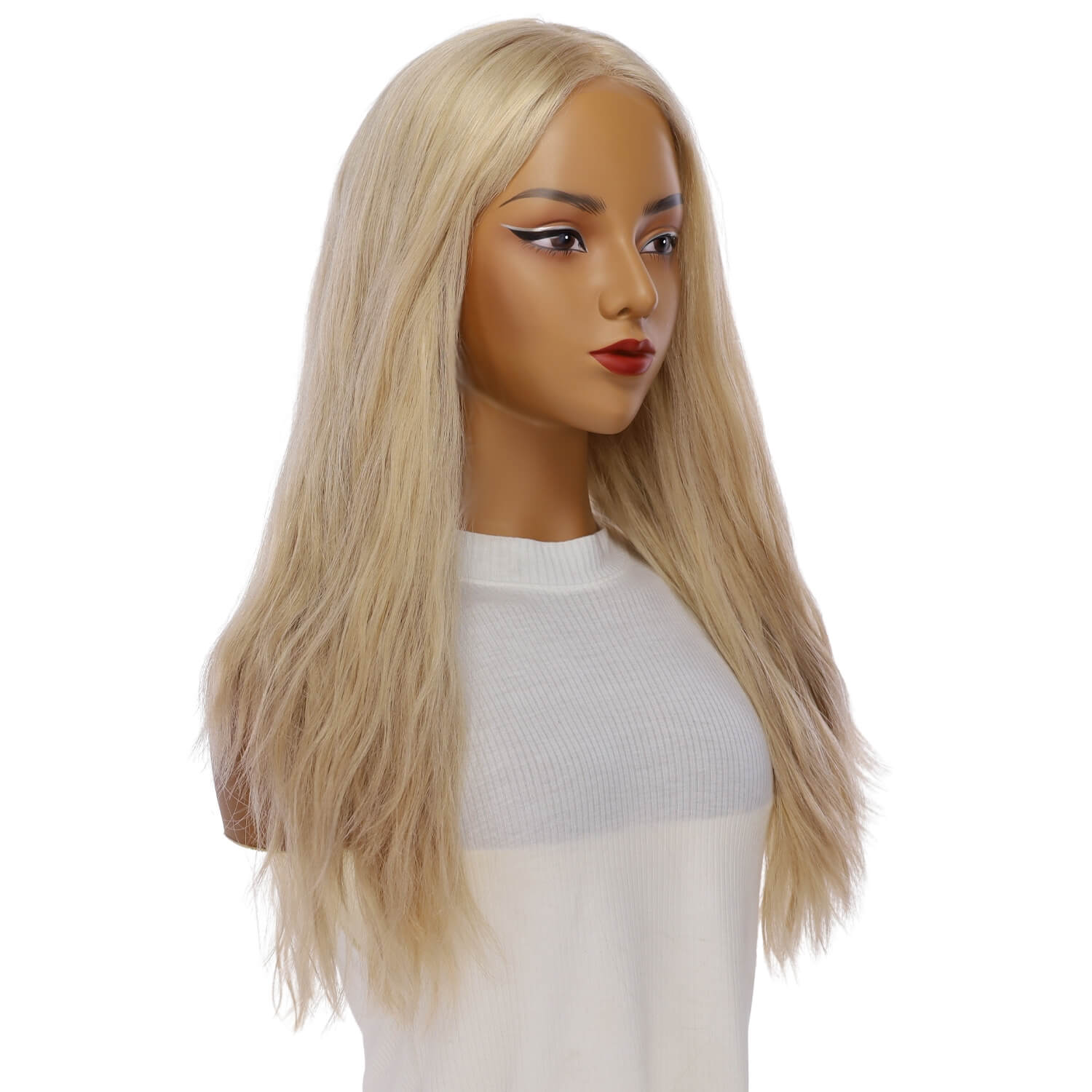 24" Gisele Silk Top Wig Beige Blonde w/ No Rooting Wavy