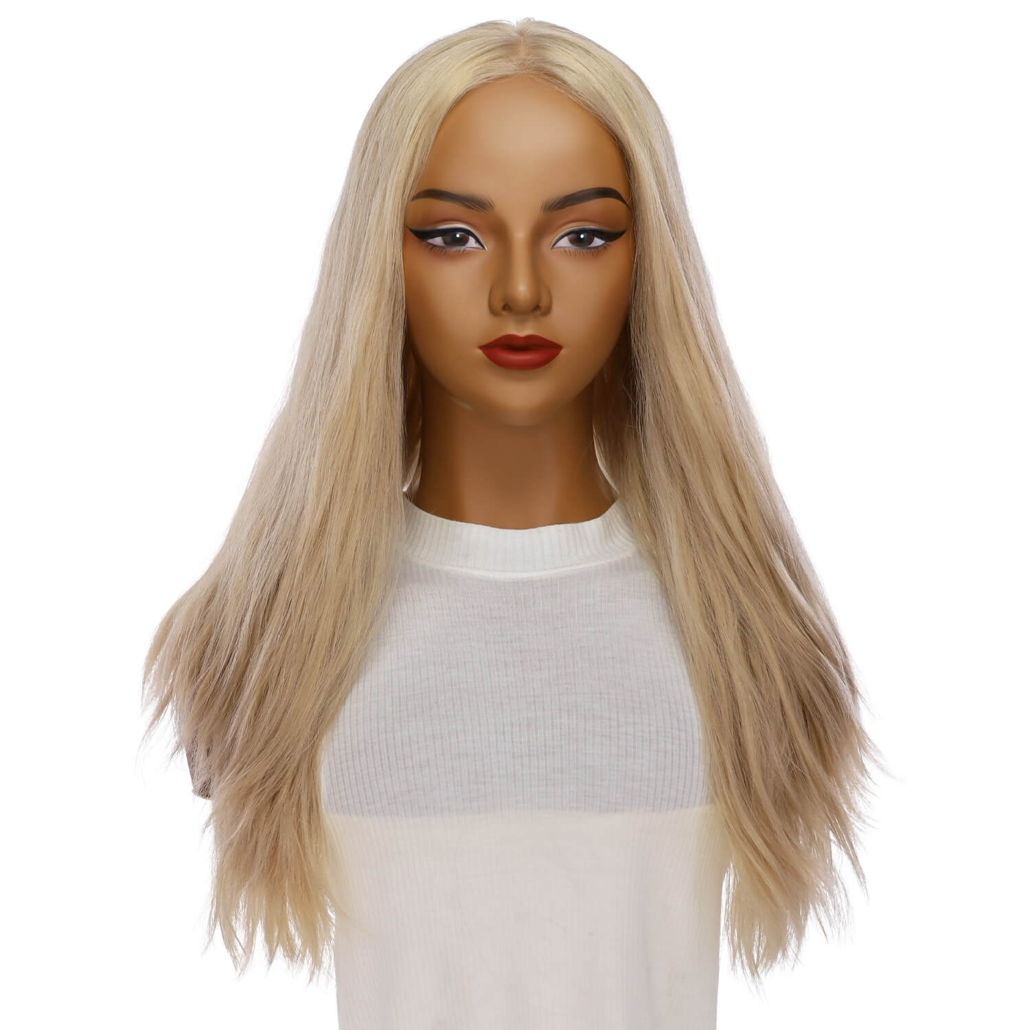 24" Gisele Silk Top Wig Beige Blonde w/ No Rooting Wavy