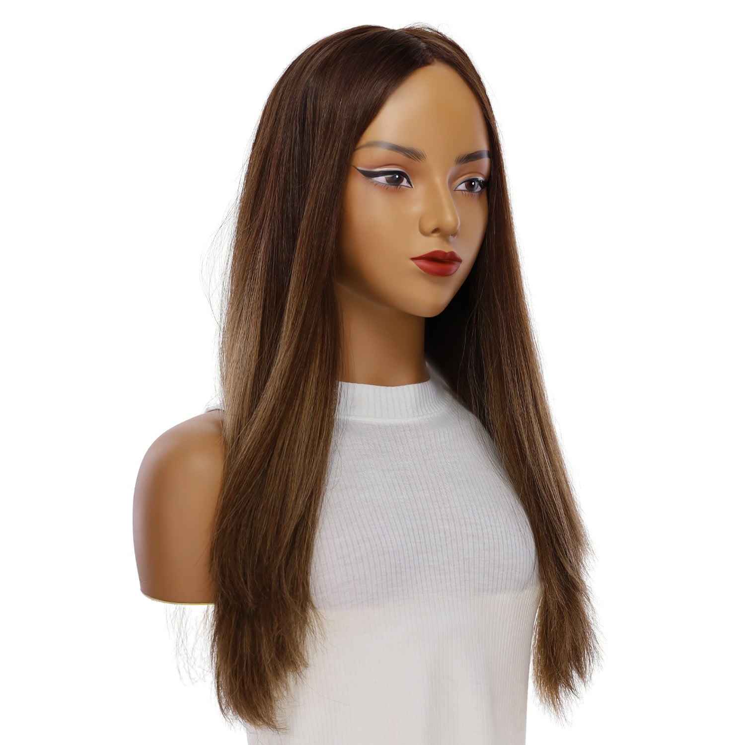 24" Gisele Silk Top Wig Medium Brown Balayage