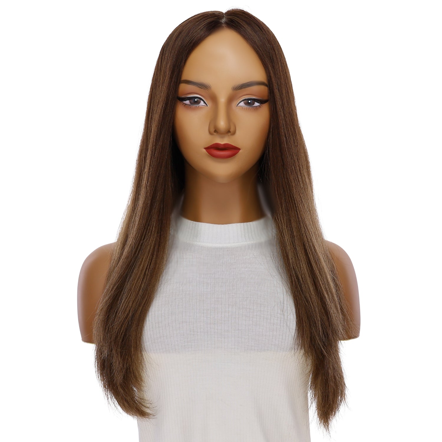 24" Gisele Silk Top Wig Medium Brown Balayage