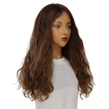 24" Gisele Silk Top Wig Medium Brown Balayage Wavy