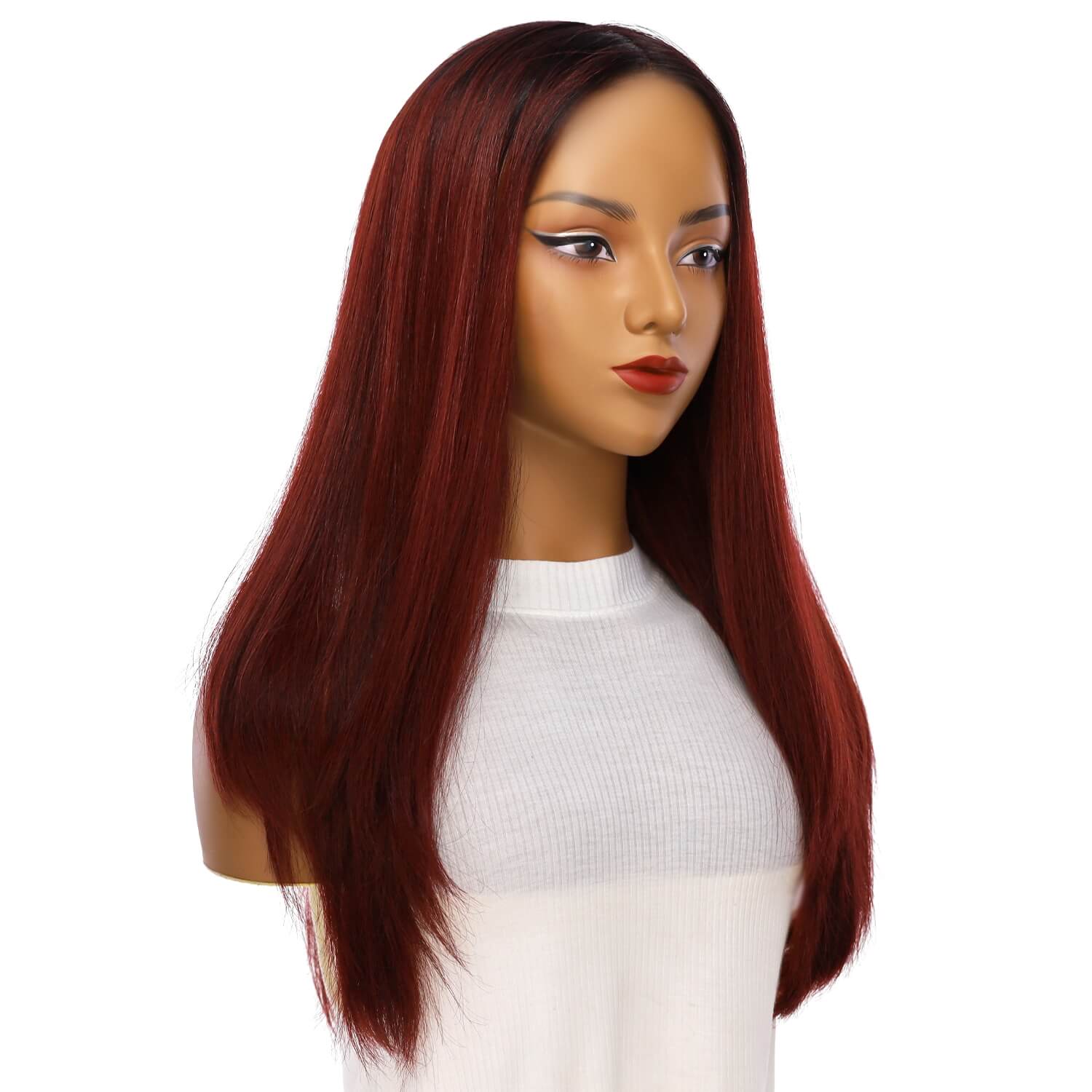 24" Gisele Silk Top Wig Merlot Red