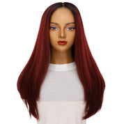 24" Gisele Silk Top Wig Merlot Red