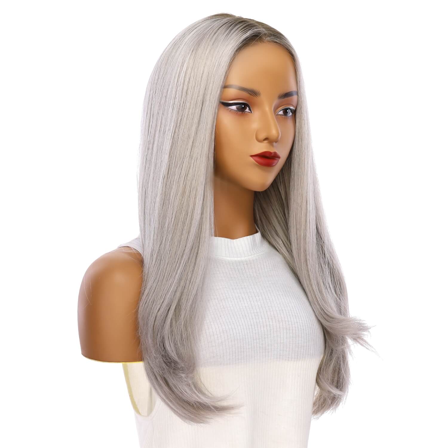 24" Gisele Silk Top Wig Silver Smoke