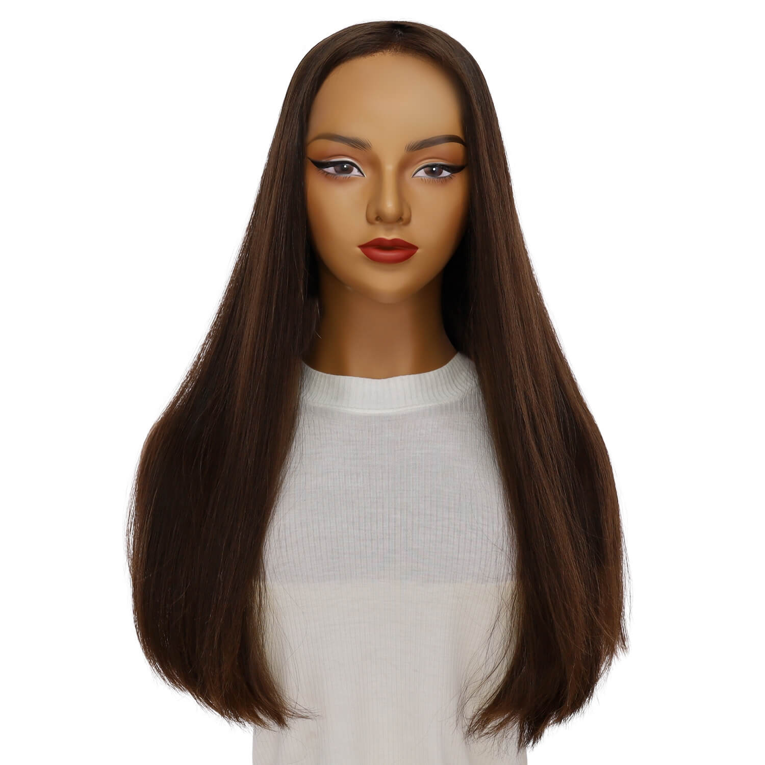 24" Luxe Silk Top Wig #4 Dark Brown