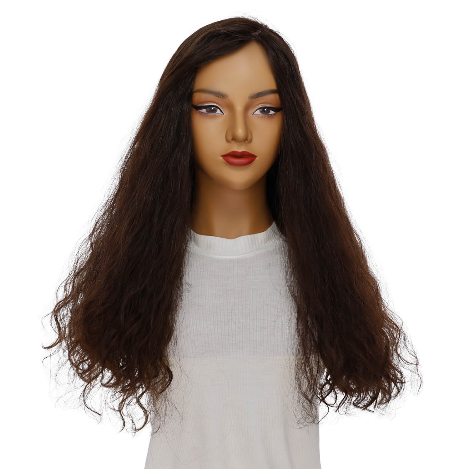 24" Luxe Silk Top Wig #2 Neutral Dark Brown Wavy