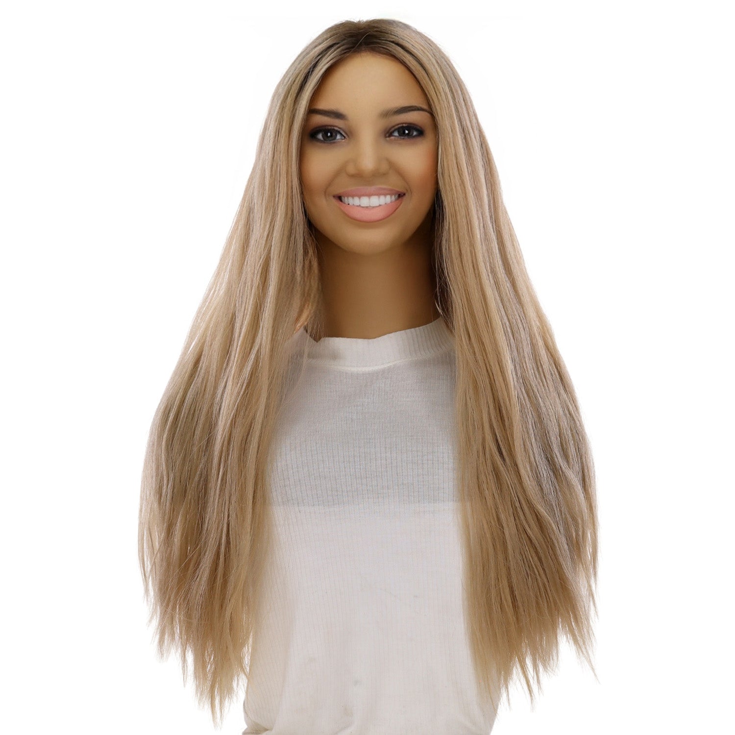 24" Divine Lace Top Wig Beige Blonde Wavy
