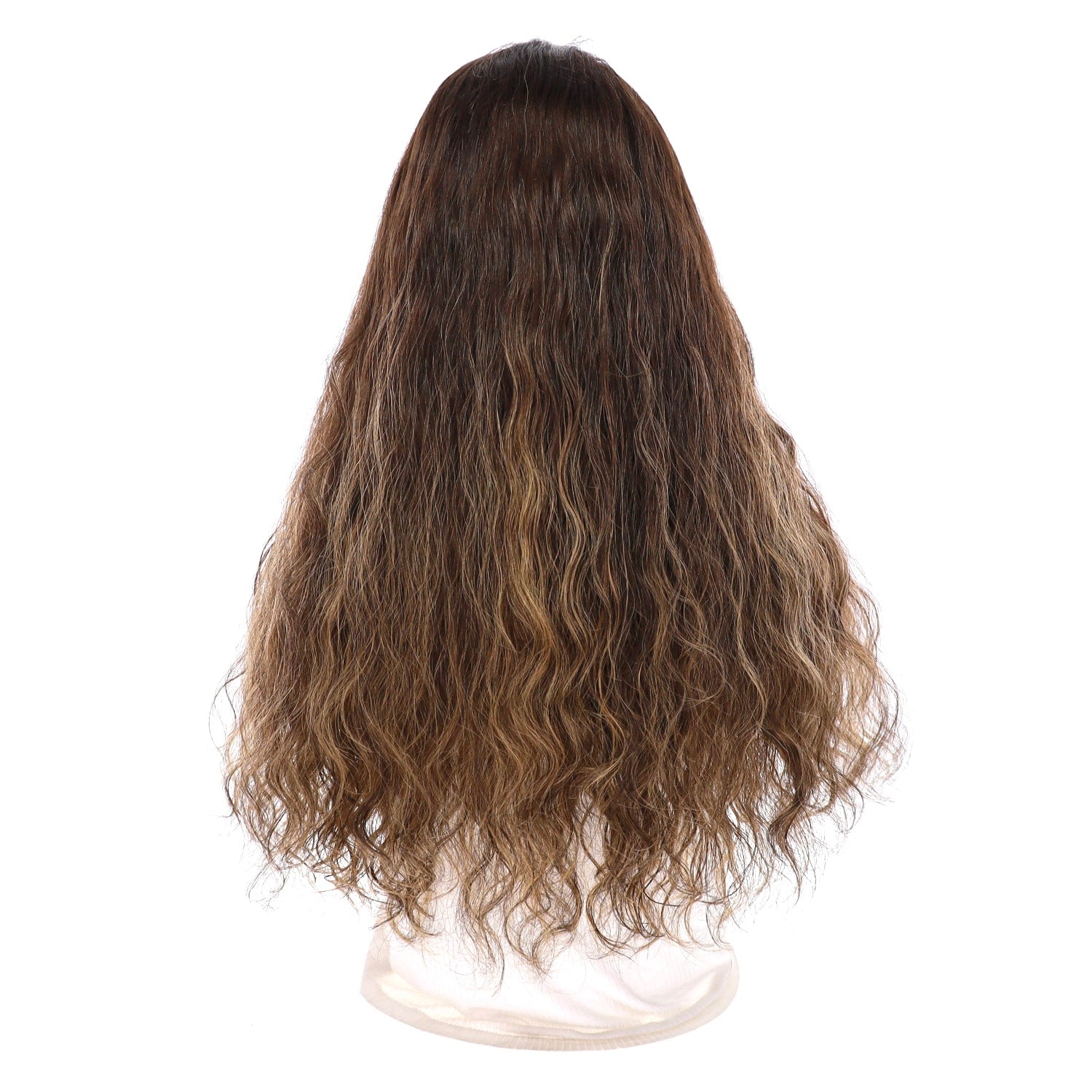 24" Divine Lace Top Topper Dark Brown Balayage Wavy