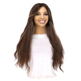 24" Divine Lace Top Topper Dark Brown w/ Highlights Wavy
