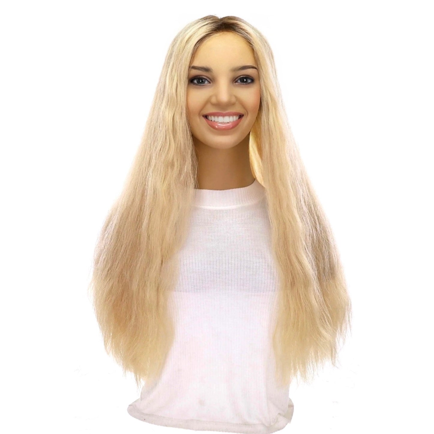 24" Divine Lace Top Topper Beige Blonde Wavy