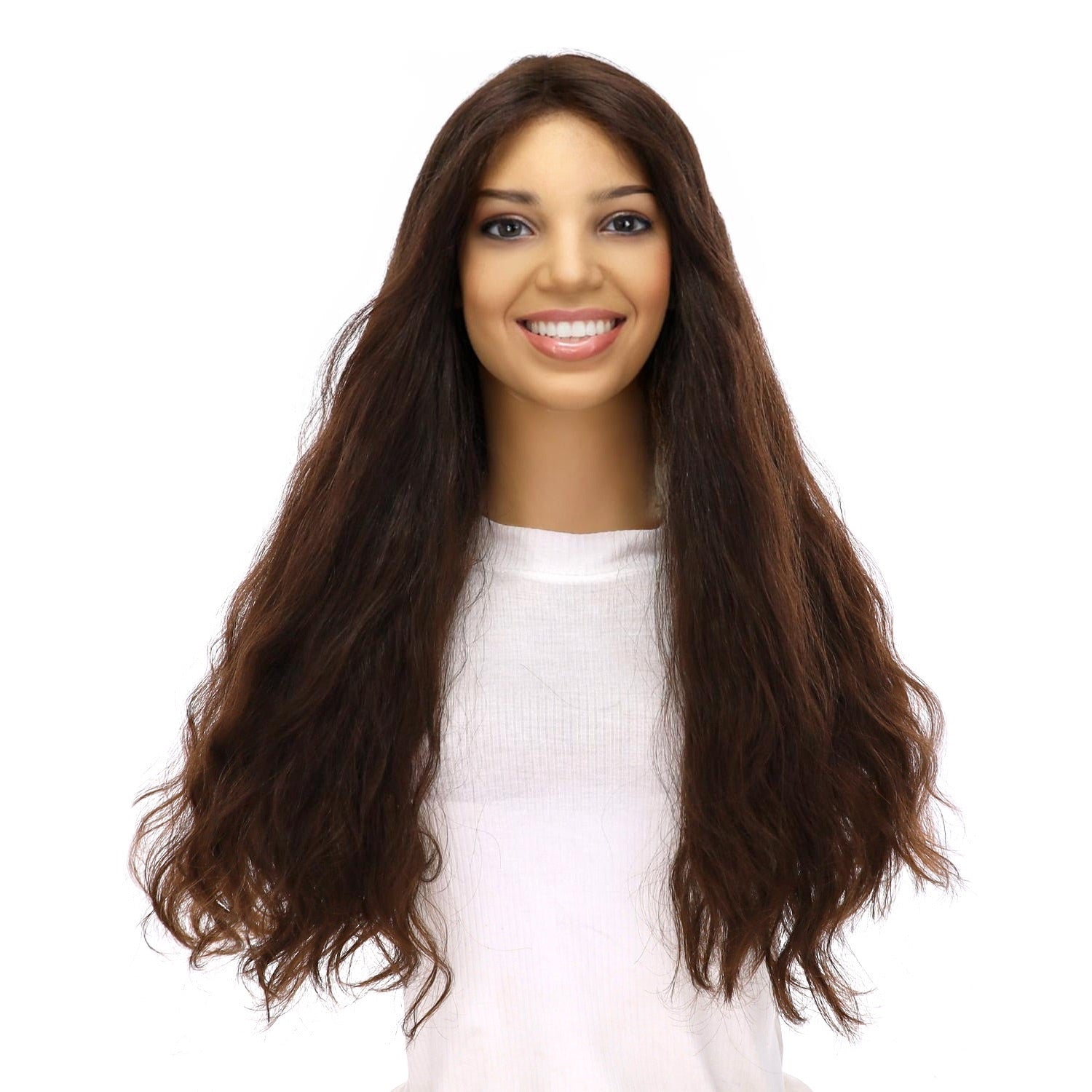 24" Divine Luxe Lace Top Topper #5 Warm Dark Brown Wavy