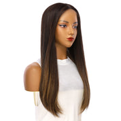 24" Jade Silk Top Topper Dark Brown Balayage