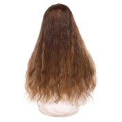 24" U-Shape Topper Medium Brown Balayage Wavy