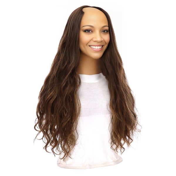 24" U-Shape Topper Medium Brown Babylight Wavy