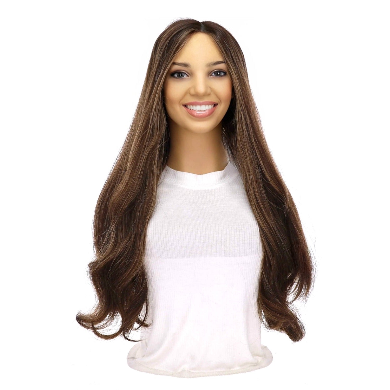 24" Divine Lace Top Topper Dark Brown w/ Highlights