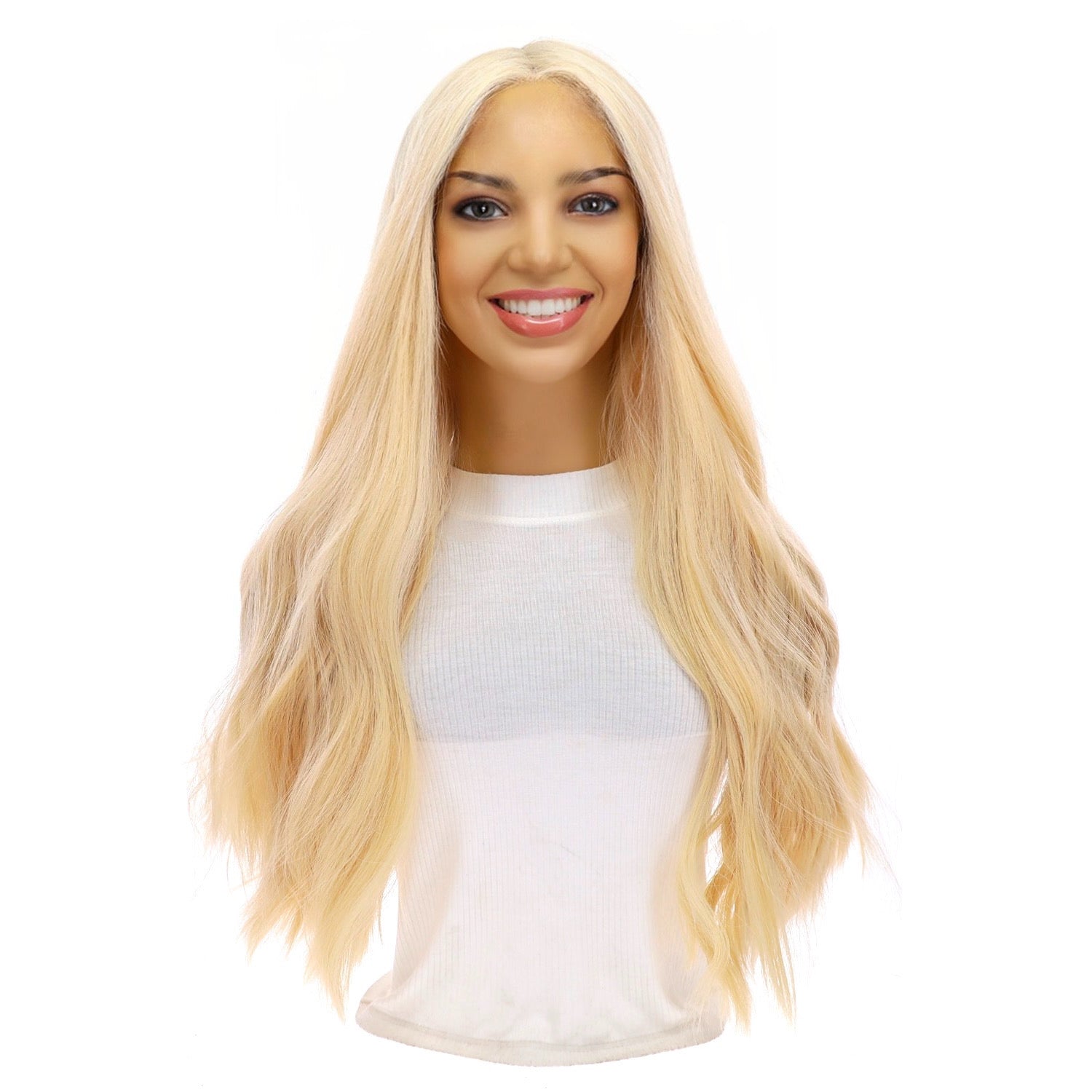 24" Divine Lace Top Wig Warm Platinum Blonde w/ No Rooting
