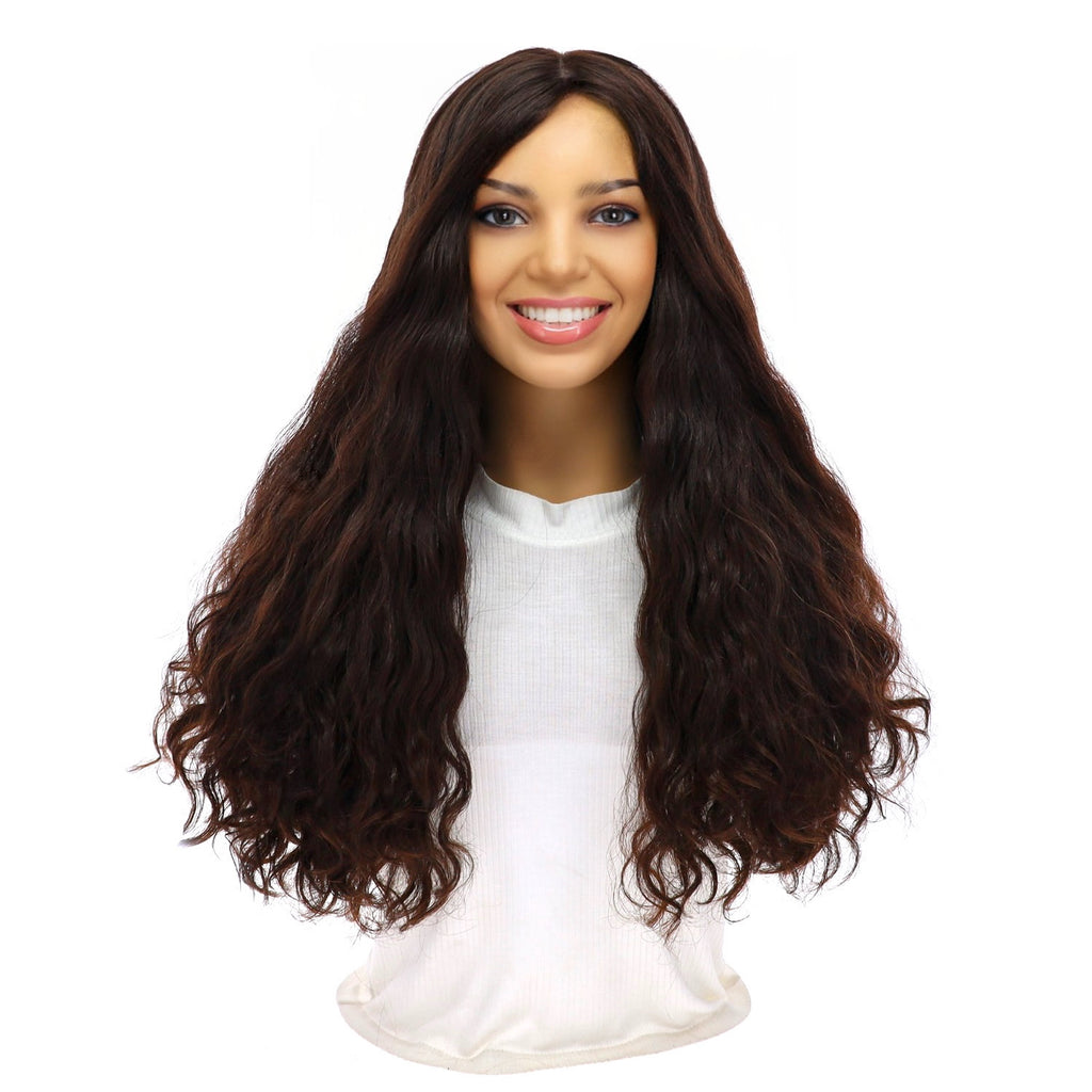 24" Luxe Silk Top Wig #2 Neutral Dark Brown Wavy