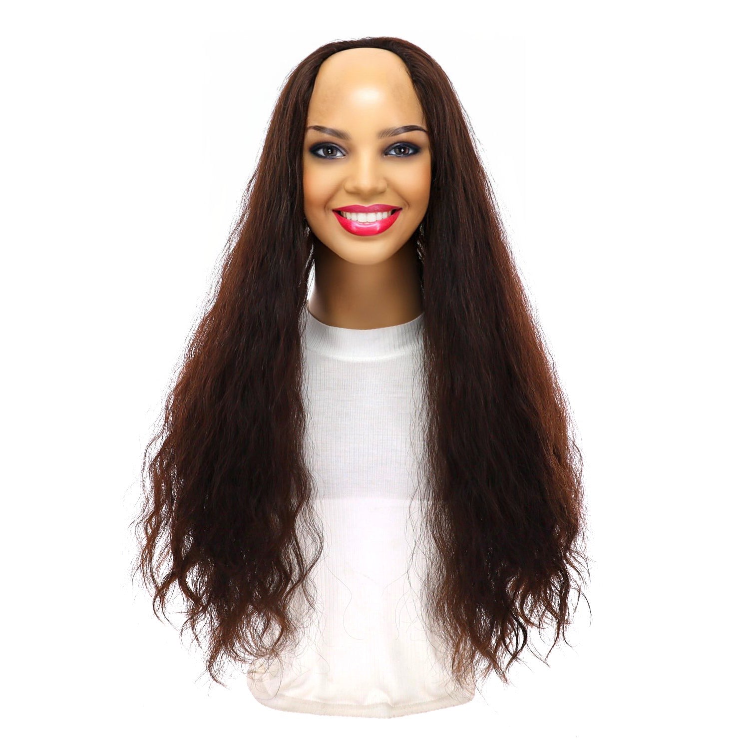 24" U-Shape Topper Dark Brown Wavy