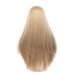 26" Ponytail Silk Top Wig Platinum Blonde w/ No Rooting