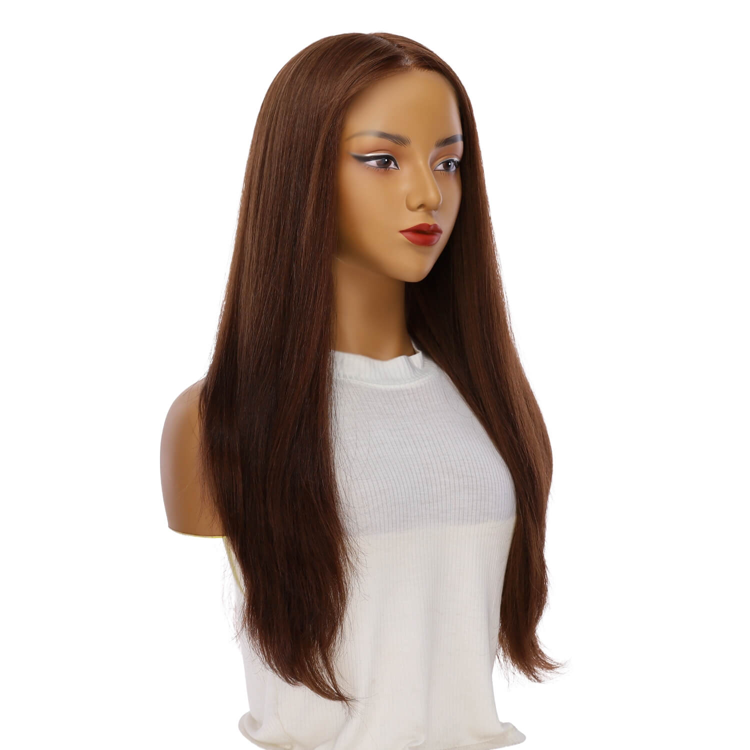 26" Amber Silk Top Wig Auburn
