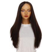 26" Amber Silk Top Wig Dark Brown