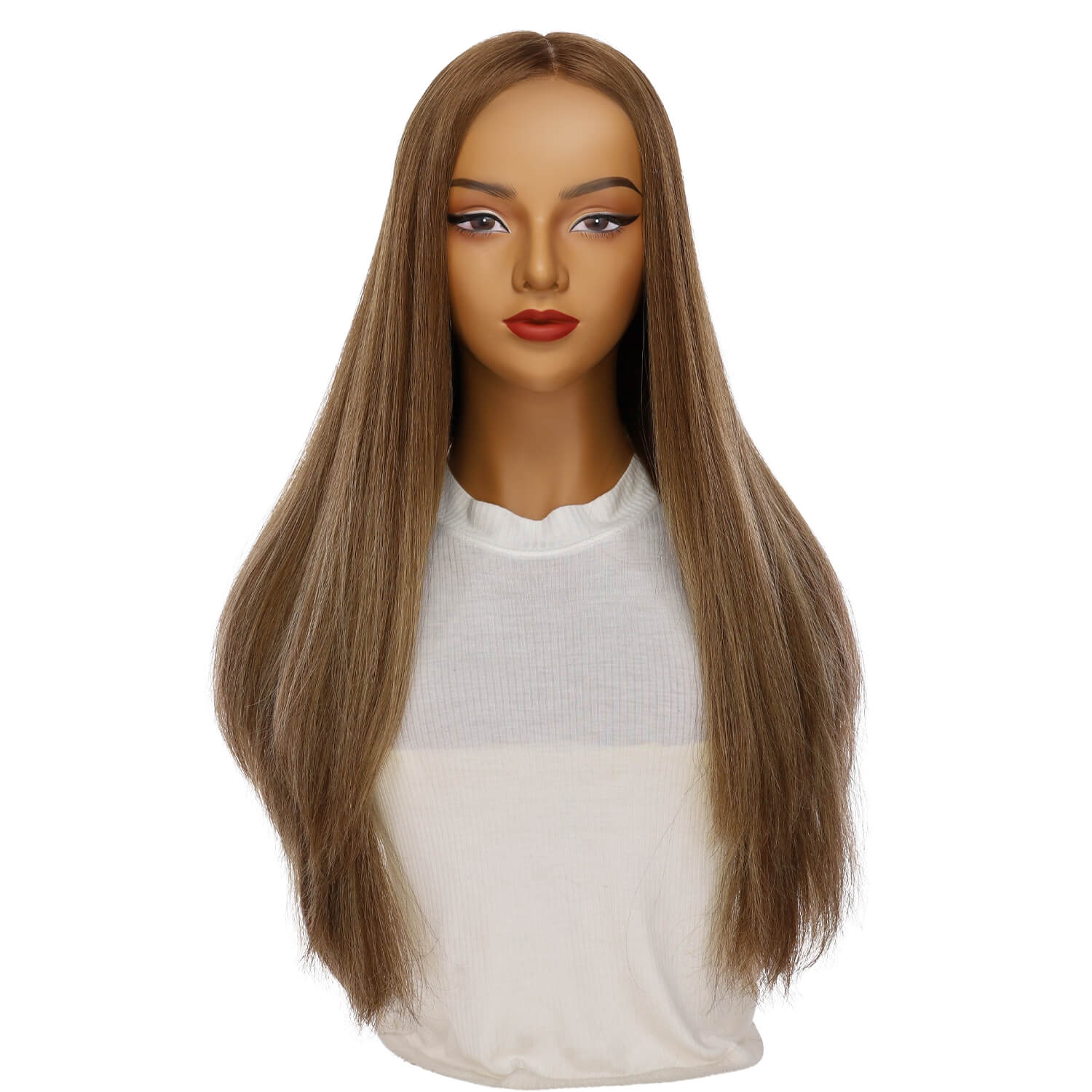 26" Amber Silk Top Wig Light Brown Babylight