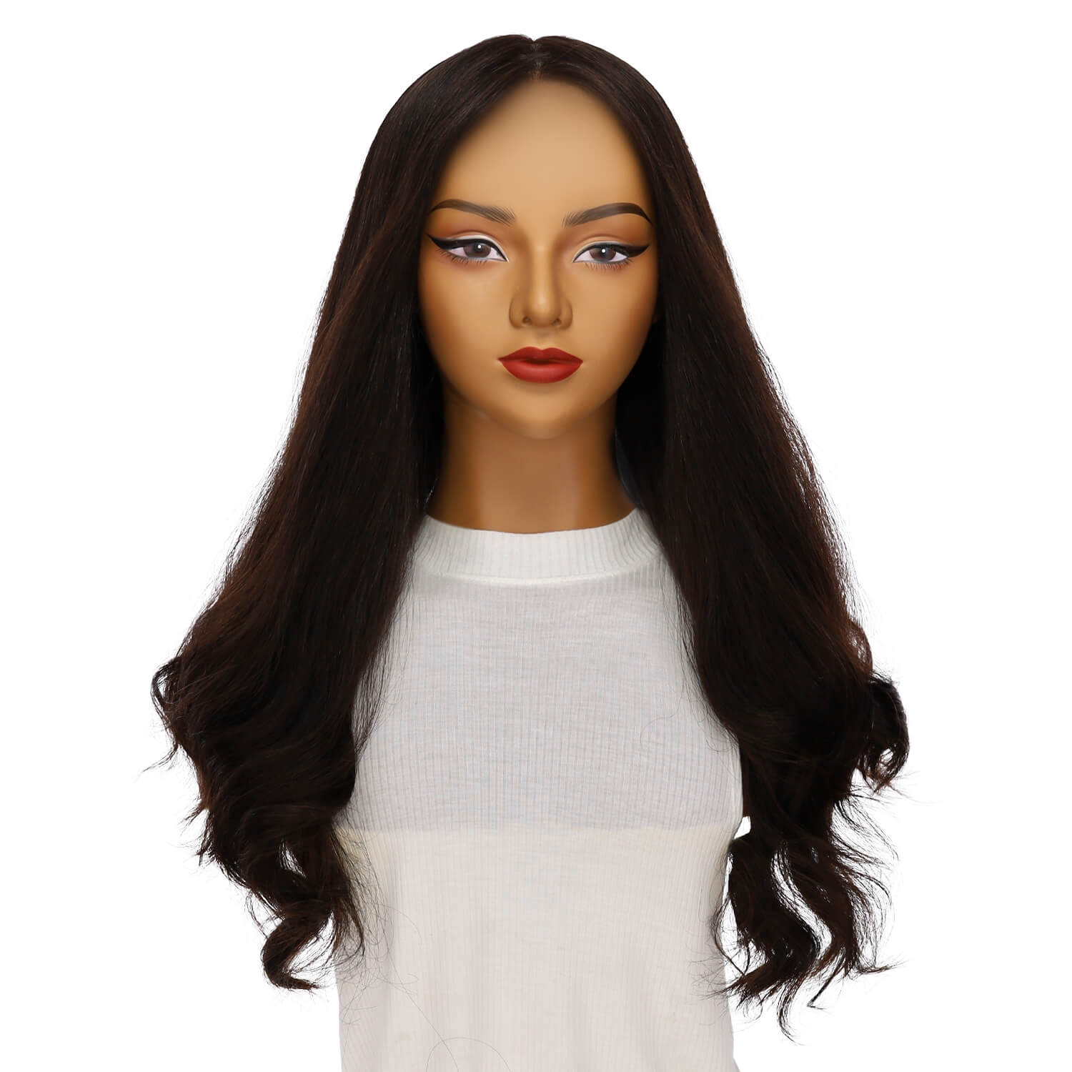 26" Amber Silk Top Wig Soft Black