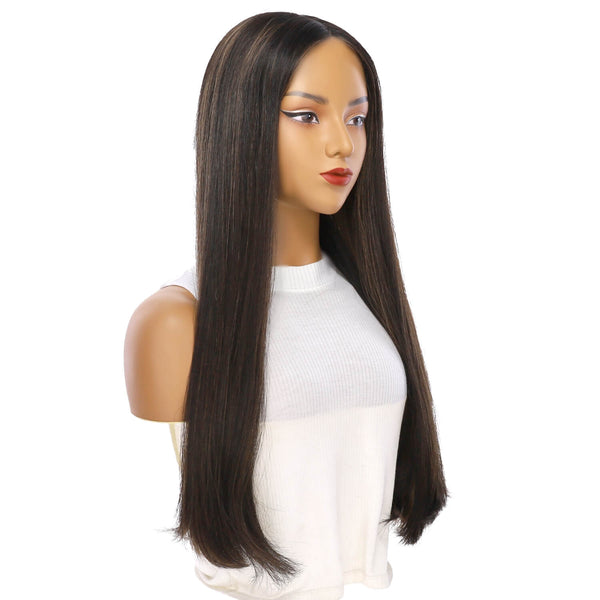 26" Divine Lace Top Wig Soft Black w/ Highlights